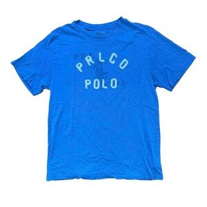 Polo Ralph Lauren Boys Blue PRL‑Co Logo Graphic Tee Shirt Size Youth Large 14/16